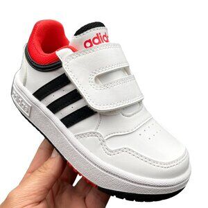 Adidas Toddler Boys Slip on Shoes Size 7 White Black Red Comfortable Sneakers